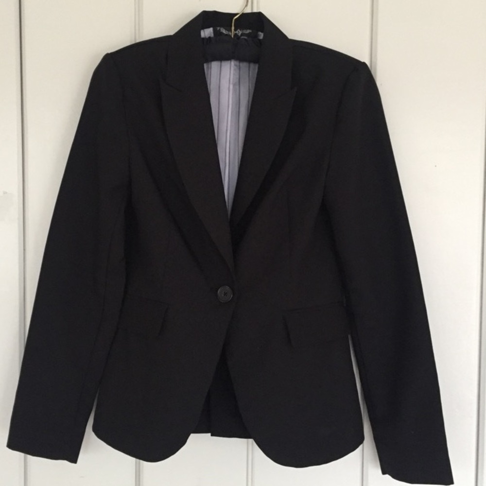 Ambiance Black Single Button Blazer